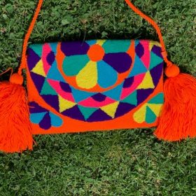 Crossbody  Orange Tapestry Clutch