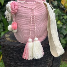 Bag with Flower, pink base