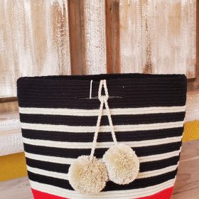 Strapless Bag with Pompons