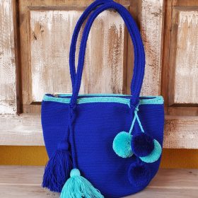 Royal Blue Bag with Zipper (Lined Inside)
