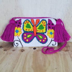 Butterfly Clutch with single lavander handle
