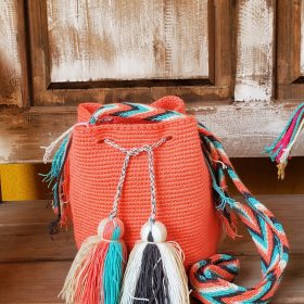 Medium Orange Wayuu Bag