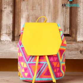 Backpack with Yellow Flap Top